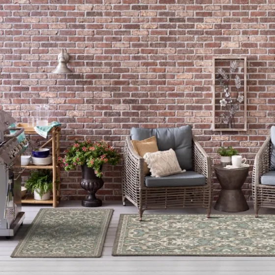 Gray Global Ikat Indoor/Outdoor Area Rug, 5X7-Kirkland's Home Cheap
