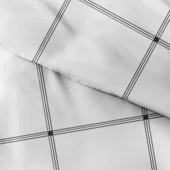 Gray Grid Plaid 3-Pc. Micro Queen Duvet Cover Set-Kirkland's Home Cheap