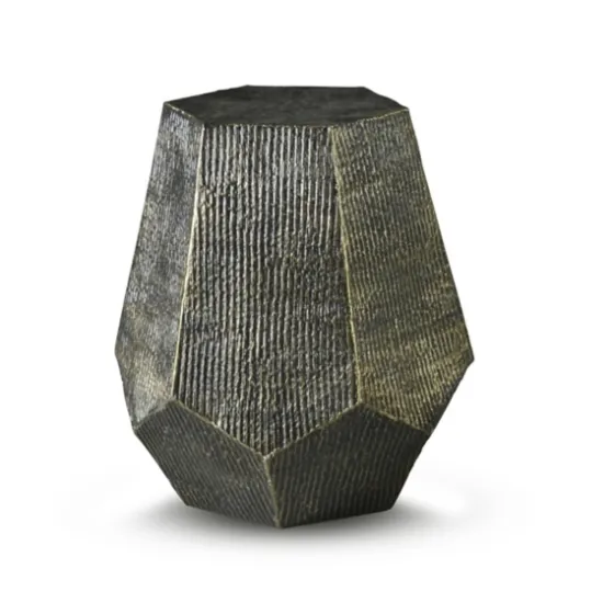 Gray Hand-Stamped Iron Hexagon Accent Table-Kirkland's Home New