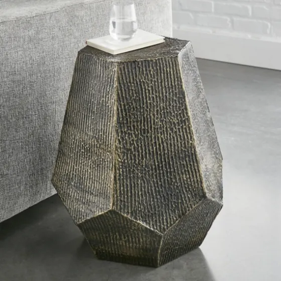 Gray Hand-Stamped Iron Hexagon Accent Table-Kirkland's Home New