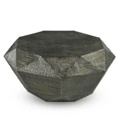 Gray Hand-Stamped Iron Octagonal Coffee Table-Kirkland's Home Discount