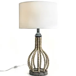 Gray Iron And Rattan Beaded Table Lamp-Kirkland's Home Outlet
