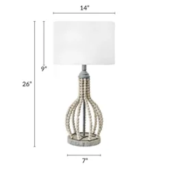 Gray Iron And Rattan Beaded Table Lamp-Kirkland's Home Outlet