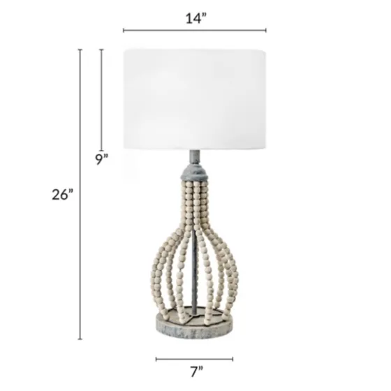 Gray Iron And Rattan Beaded Table Lamp-Kirkland's Home Outlet