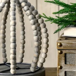 Gray Iron And Rattan Beaded Table Lamp-Kirkland's Home Outlet