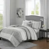 Gray Jacquard Motif 4-Pc. Queen Coverlet Set-Kirkland's Home Shop