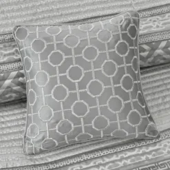 Gray Jacquard Motif 4-Pc. Queen Coverlet Set-Kirkland's Home Shop