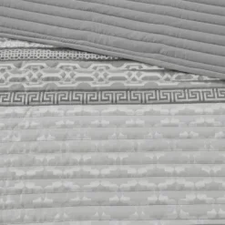 Gray Jacquard Motif 4-Pc. Queen Coverlet Set-Kirkland's Home Shop