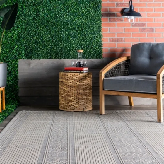 Gray Lee Global Stripes Outdoor Area Rug, 5X8-Kirkland's Home Outlet