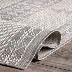 Gray Lee Global Stripes Outdoor Area Rug, 5X8-Kirkland's Home Outlet