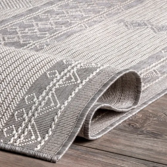 Gray Lee Global Stripes Outdoor Area Rug, 5X8-Kirkland's Home Outlet
