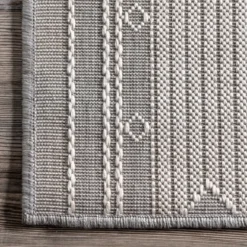 Gray Lee Global Stripes Outdoor Area Rug, 5X8-Kirkland's Home Outlet