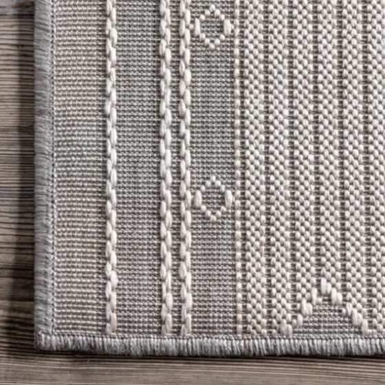 Gray Lee Global Stripes Outdoor Area Rug, 5X8-Kirkland's Home Outlet