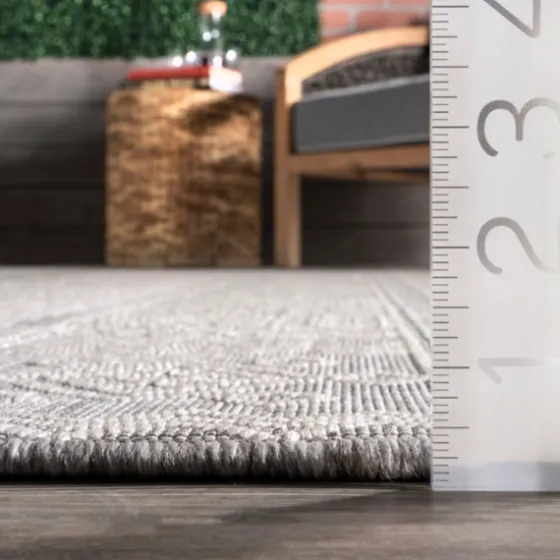 Gray Lee Global Stripes Outdoor Area Rug, 5X8-Kirkland's Home Outlet