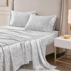 Gray Leopard Print Satin 3-Pc. Twin Sheet Set-Kirkland's Home Best