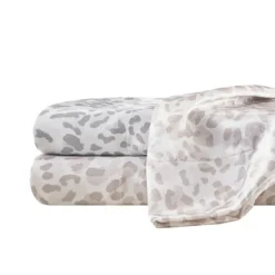 Gray Leopard Print Satin 4-Pc. Full Sheet Set-Kirkland's Home Cheap