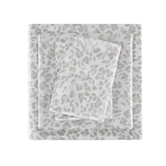 Gray Leopard Print Satin 4-Pc. King Sheet Set-Kirkland's Home Best Sale