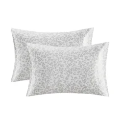 Gray Leopard Satin Standard 2-Pc. Pillow Case Set-Kirkland's Home Outlet