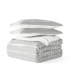Gray Linear Reversible 3-Pc. King Quilt Set-Kirkland's Home Store