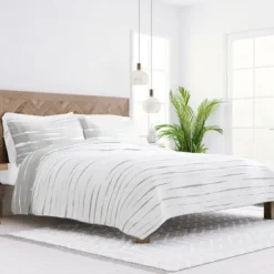 Gray Linear Reversible 3-Pc. Queen Quilt Set-Kirkland's Home Shop