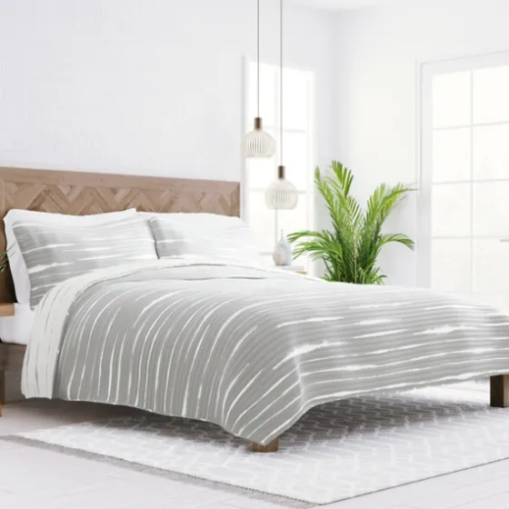 Gray Linear Reversible 2-Pc. Twin Quilt Set-Kirkland's Home Discount