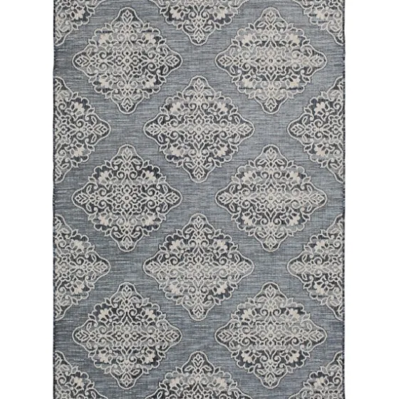 Gray Medallion Devora Indoor/Outdoor Area Rug, 5X7-Kirkland's Home Online