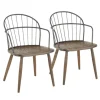 Gray Metal Spindle Back Dining Chairs, Set Of 2-Kirkland's Home Fashion
