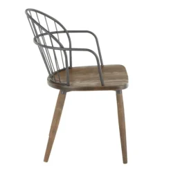 Gray Metal Spindle Back Dining Chairs, Set Of 2-Kirkland's Home Fashion