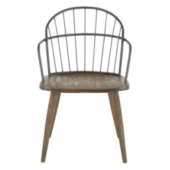 Gray Metal Spindle Back Dining Chairs, Set Of 2-Kirkland's Home Fashion