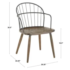 Gray Metal Spindle Back Dining Chairs, Set Of 2-Kirkland's Home Fashion