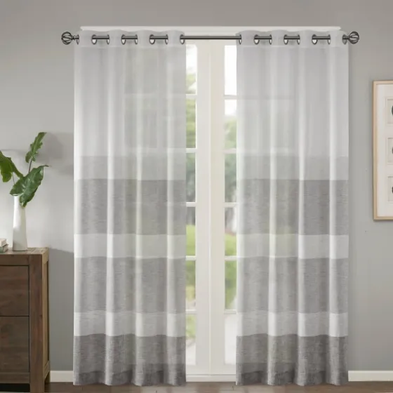 Gray Modern Stripes Curtain Panel, 95 In.-Kirkland's Home New