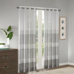 Gray Modern Stripes Curtain Panel, 84 In.-Kirkland's Home Flash Sale