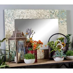 Gray Mother Of Pearl Shell Frame Wall Mirror-Kirkland's Home Discount