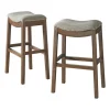 Gray Nailhead Trim Saddle Bar Stools, Set Of 2-Kirkland's Home Hot