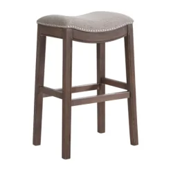 Gray Nailhead Trim Saddle Bar Stools, Set Of 2-Kirkland's Home Hot