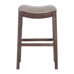 Gray Nailhead Trim Saddle Bar Stools, Set Of 2-Kirkland's Home Hot