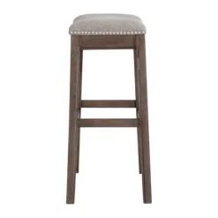 Gray Nailhead Trim Saddle Bar Stools, Set Of 2-Kirkland's Home Hot