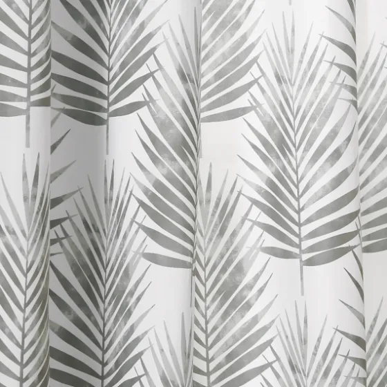 Gray Palm Leaves Curtain Panel Set, 84 In.-Kirkland's Home Clearance