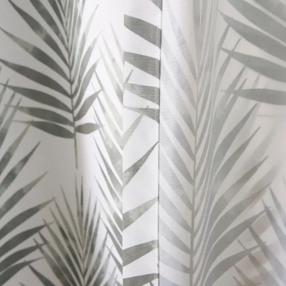 Gray Palm Leaves Curtain Panel Set, 84 In.-Kirkland's Home Clearance