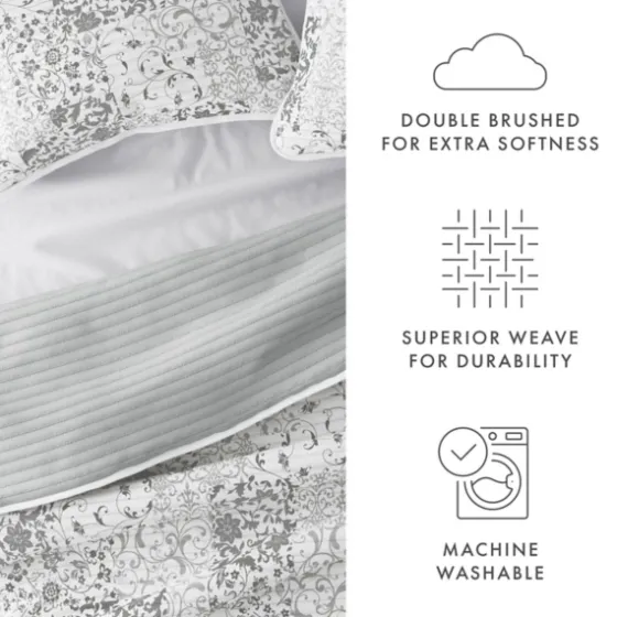 Gray Patchwork Reversible 3-Pc. King Quilt Set-Kirkland's Home Flash Sale
