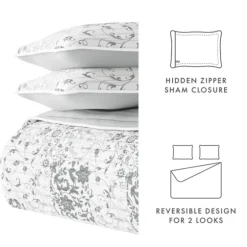 Gray Patchwork Reversible 3-Pc. Queen Quilt Set-Kirkland's Home Outlet