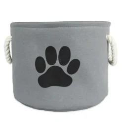 Gray Paw Print Round Basket With Handles-Kirkland's Home Best Sale