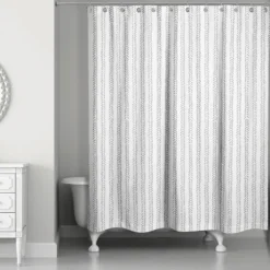 Gray Petal Lines Shower Curtain-Kirkland's Home New