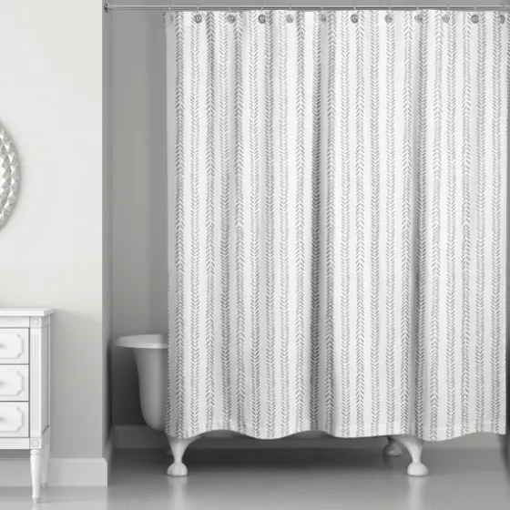 Gray Petal Lines Shower Curtain-Kirkland's Home New