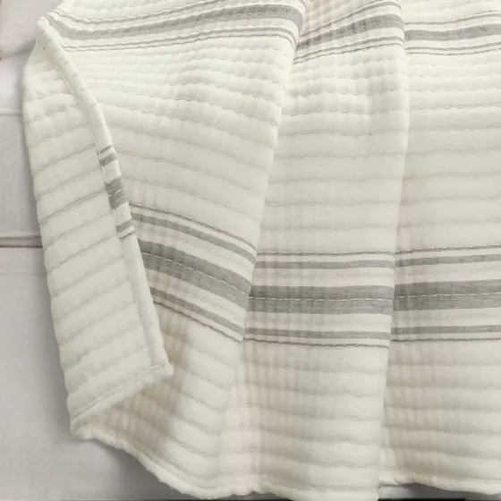 Gray Pick Stitch Stripe Decorative Throw-Kirkland's Home Hot