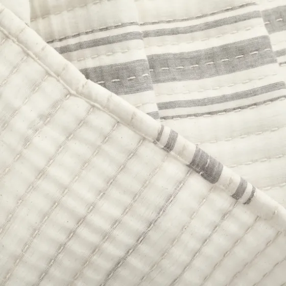 Gray Pick Stitch Stripe Decorative Throw-Kirkland's Home Hot
