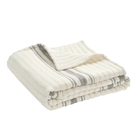 Gray Pick Stitch Stripe Decorative Throw-Kirkland's Home Hot