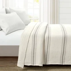 Gray Pick Stitch Stripe King Quilt-Kirkland's Home Discount