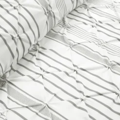 Gray Pintuck Stripe Full/Queen 5-Pc. Comforter Set-Kirkland's Home Best