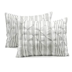 Gray Pintuck Stripe Full/Queen 5-Pc. Comforter Set-Kirkland's Home Best